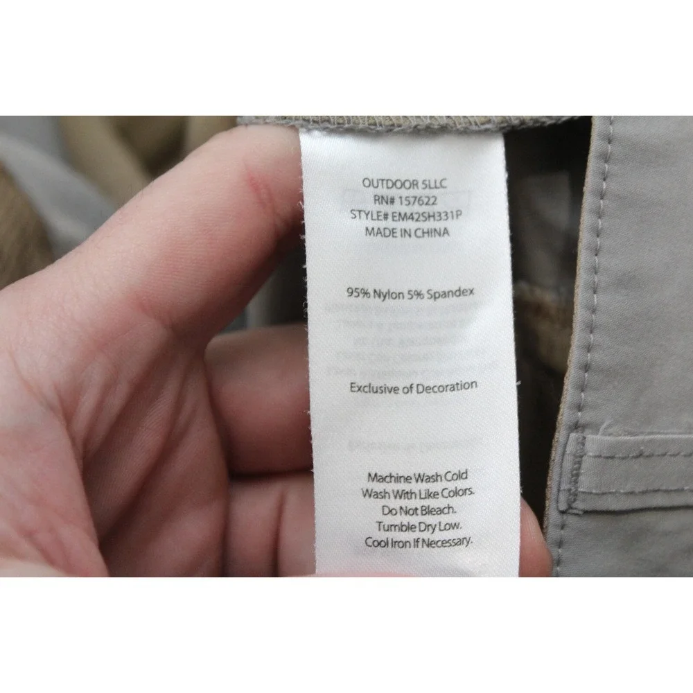 Eddie Bauer Hiking Shorts Gray Cargo Pocket Wicking Nylon Stretch Mens 38 x 10